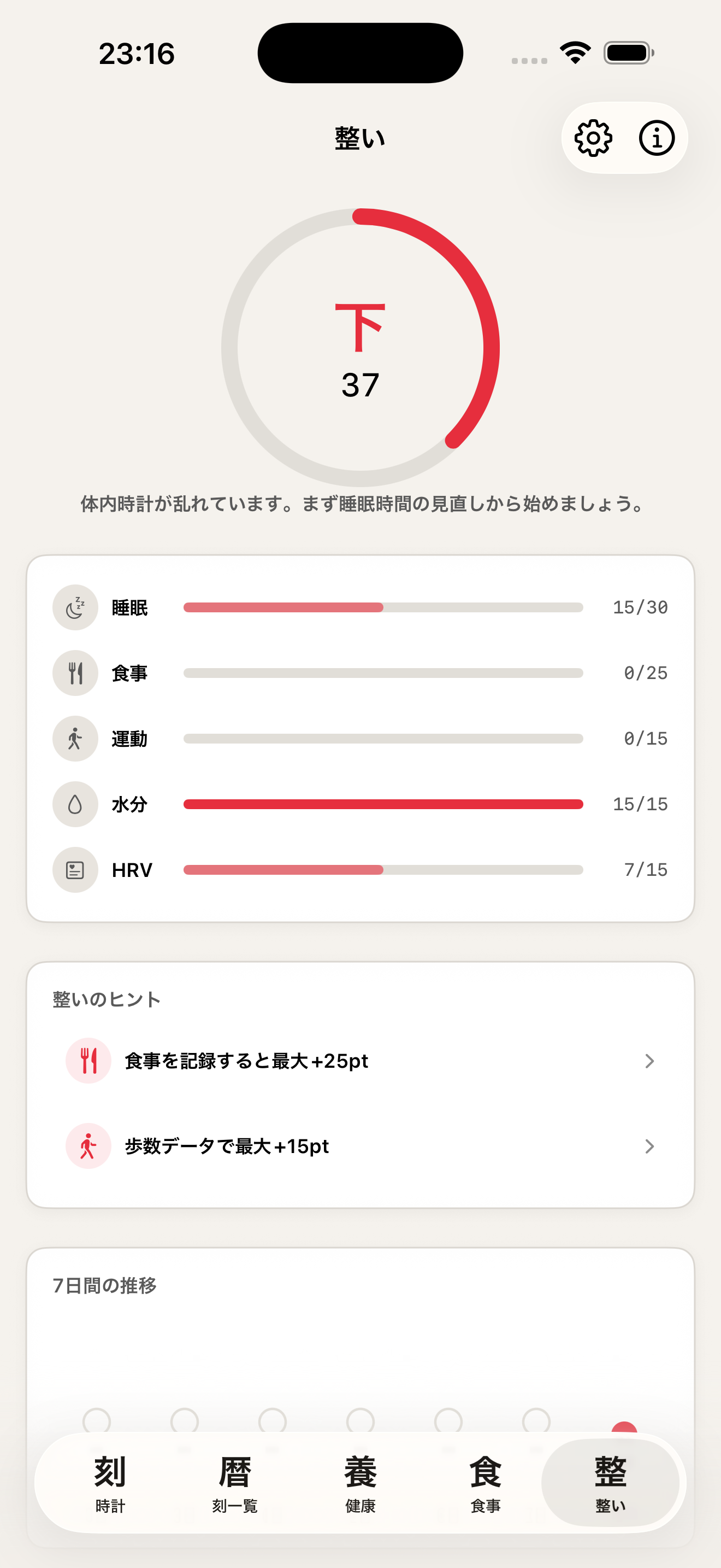 整い画面